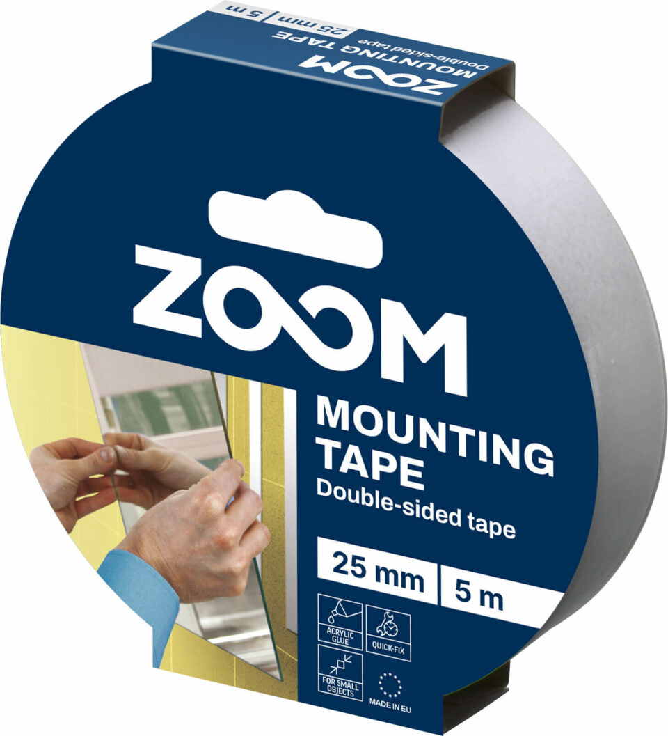 ZOOM Dvipusė juostelė montavimui, 25 mm x 5 m