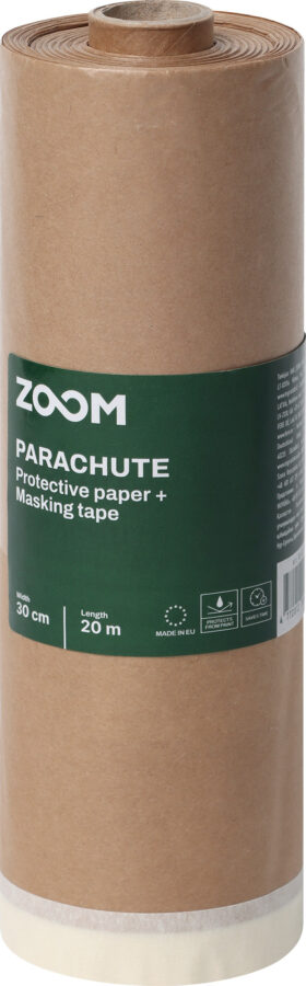 ZOOM Apsauginis dažymo popierius su lipnia juostele, 300 mm x 20 m