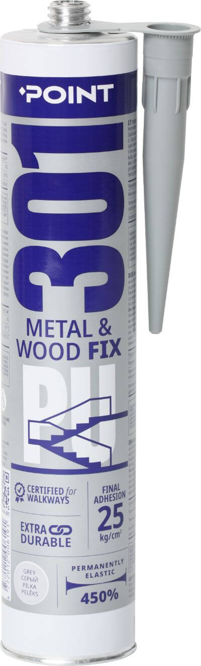 Poliuretaniniai montavimo klijai PU 301 Metal & Wood Fix