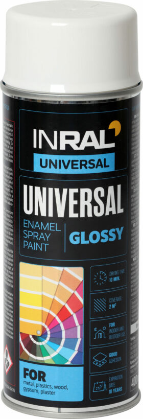 INRAL UNIVERSAL Spray Paint Enamel, White
