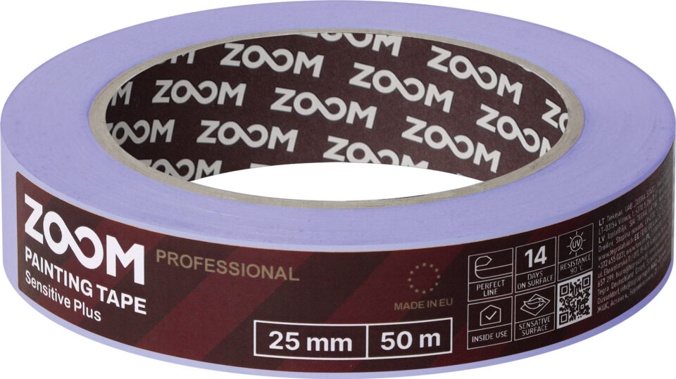 ZOOM Profesionali dažymo juosta Sensitive Plus, 25mm x 50m