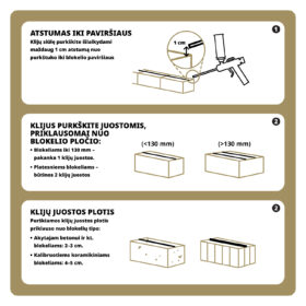 Rekomendacijos dirbant su Fome Flex Glue Blocks
