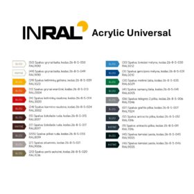 INRAL Acrylic Universal purškiamų dažų spalvos