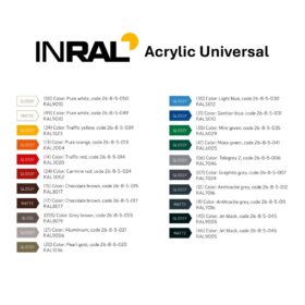 Inral Acrylic Universal colour palette