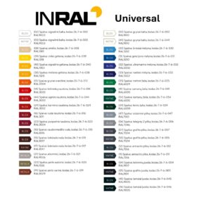 INRAL UNIVERSAL aerozolinių dažų paletė