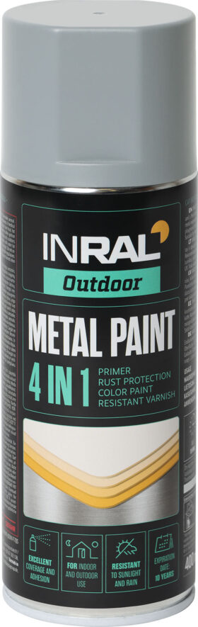 INRAL METAL PAINT 4in1 metalo antikoroziniai dažai, telegrey 2 pilka