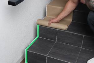 Covering stairs with ZOOM Double-Sided Masking Tape